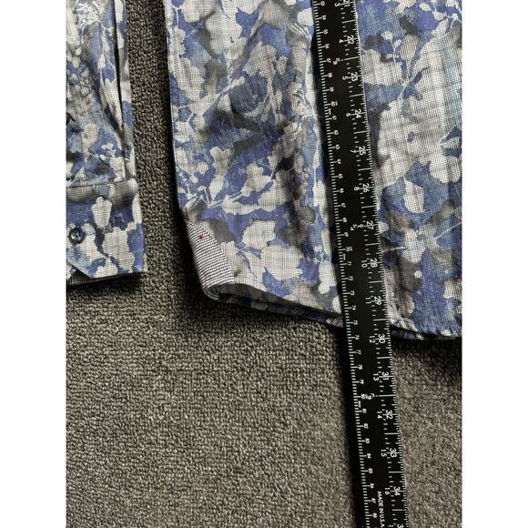 Avenue 21 Button Down Shirt Floral Print Mens Sz 3XL Blue 100% Cotton - Picture 6 of 7